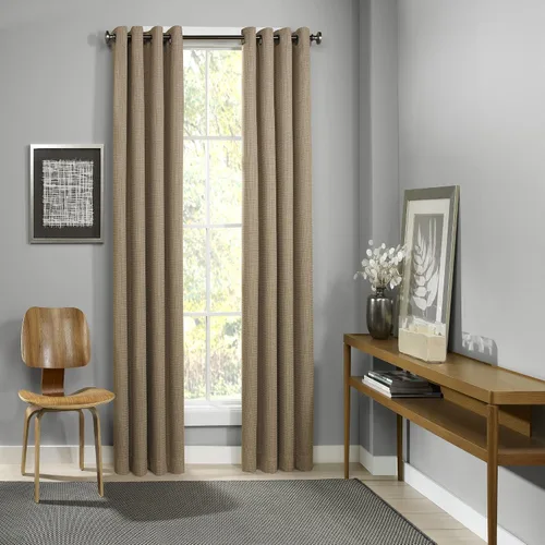 Vista 5 de ECLIPSE Cortinas opacas para dormitorio, 52 x 63 pulgadas, aislamiento térmico, panel individual con ojales, tratamiento de ventana, sala de estar