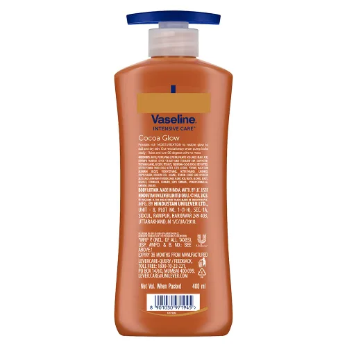Vista 2 de Vaseline Intensive Care Cocoa Glow Loción Corporal, 13.5 fl oz