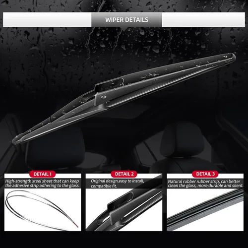 Vista 4 de Conjunto de limpiaparabrisas trasero para Nissan Pathfinder 2013 2014 2015 2016 2017 2018 2019 2020 – Juego de repuesto de limpiaparabrisas trasero