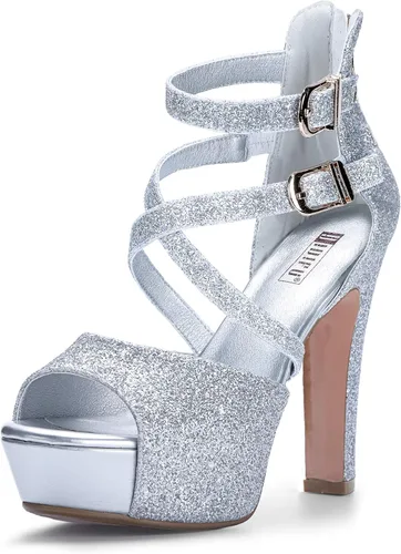 IDIFU IN5 Charcy Sandalias de tacón alto y grueso con plataforma de tiras cruzadas para mujer, 5