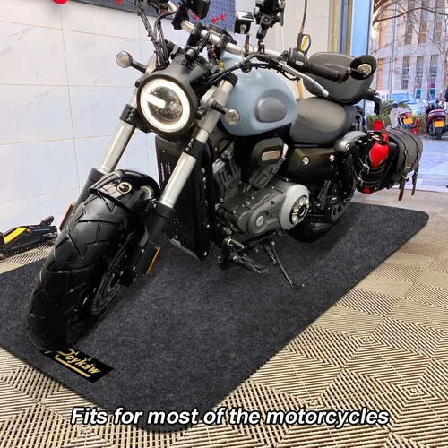 Vista 4 de Roykaw Garage Floor Mat and Mechanic Pad, Motorcycle Parking Mat,Protect Floor from Spills, Drips, Splashes and Stains, Oil Absorbent/Cut to