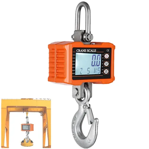 Geevorks Báscula colgante digital portátil resistente para grúa, escala colgante digital de precisión industrial, 2,204.6 lbs (2204 libras),