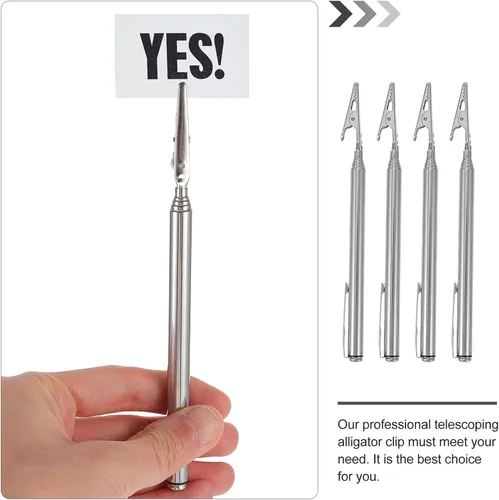 Vista 6 de DOITOOL Pinzas de cocodrilo de acero inoxidable, pinzas telescópicas de cocodrilo, abrazaderas de cocodrilo de alambre de metal, abrazaderas