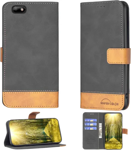 Case Compatible with Celular Kalley Element 5+Plus Phone Case Flip Stand Cover PU Leather BF11 Wallet Case Black