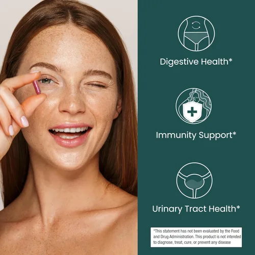 Vista 4 de pH-D Feminine Health Support - Probiótico para la salud de la mujer con mezcla prebiótica, extracto de fruta de arándano - Suplemento oral - 30