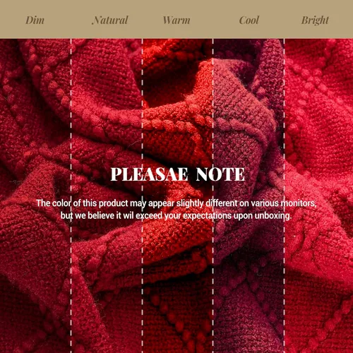 Vista 7 de BATTILO HOME Manta roja decorativa de Navidad para sofá, mantas boho para el pie de la cama, mantas decorativas rojas para sofá y sala de estar, 50