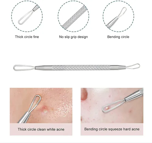 Vista 3 de Professional Blackhead and Blemish Remover -Pimple Comedone Removal 2-in-1 Extractor Tool -by La Chat (Short)