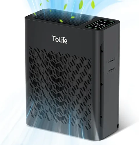 ToLife Purificadores de aire para el hogar, habitación grande de hasta 1295 pies cuadrados, con pantalla PM 2.5, sensor de calidad del aire, modo