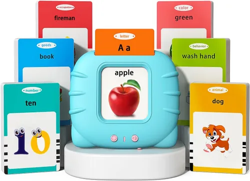 Kidzdo - Tarjetas flash parlantes con música, juguetes Montessori, juguetes de terapia del habla de bolsillo, 540 palabras visuales, regalos