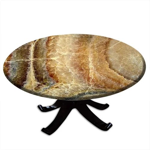 Vista 18 de Mantel redondo ajustable con borde elástico floral azul, mantel con borde elástico de estilo floral pastoral, almohadilla de mesa de poliéster