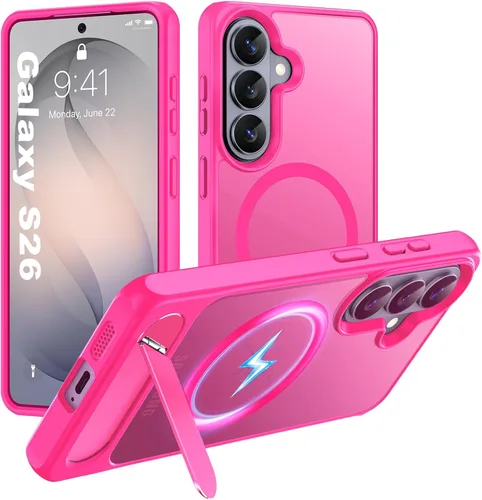 Vista 23 de Hualele - Funda magnética para Samsung Galaxy S24 Plus/S25 Plus con soporte de metal, [compatible con MagSafe]
