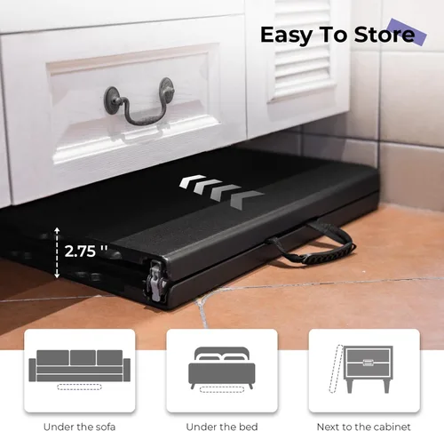 Vista 7 de Byliable Mesa plegable de 1,2 m portátil de plástico resistente plegable por la mitad mesa de uso múltiple pequeña para interiores y exteriores