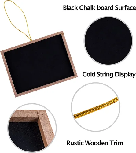 Vista 6 de Super Z Outlet Mini pizarra rectangular de tiza colgante con marco de madera de 3 x 4 pulgadas para artes y manualidades, numeración de mesa