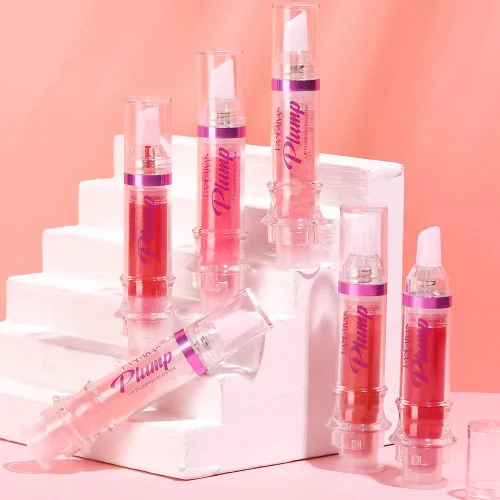 Vista 5 de Aceite para labios voluminizador con extracto de chile - Labios más llenos al instante! Aceite de brillo labial ultrahidratante y nutritivo, acabado