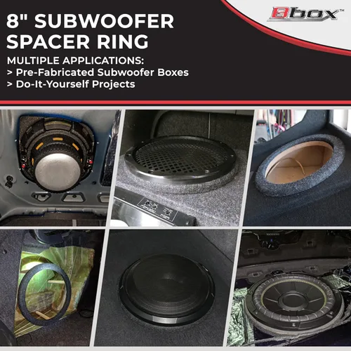 Vista 2 de Atrend Espaciador universal construido en Mdf para altavoz de 8 pulgadas o sub - añade 3/4" a profundidad