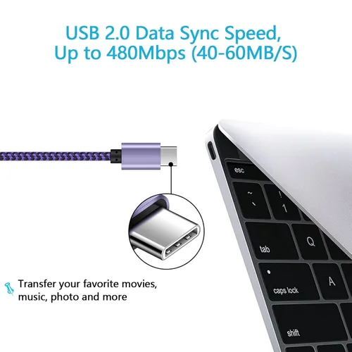 Vista 7 de Cable de carga para Samsung S26+ S26, cable de 6 pies para Samsung Galaxy S26 Plus Ultra S25+ S25 FE S24+ S24 S23+ S23 S22 S21 S20 S10 S10e, cable