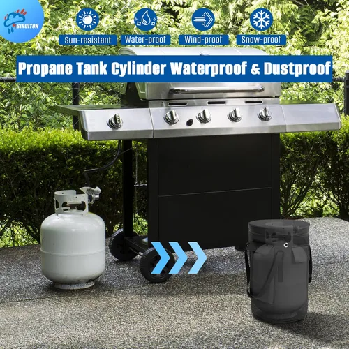Vista 4 de SIRUITON Bolsa de tanque de gas propano para cilindro de tanque estándar de 20 libras, funda de tanque de propano Oxford 600D resistente, 1