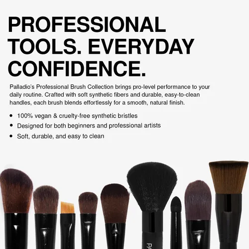 Vista 6 de Palladio Brocha para trazador de líneas angular, cepillo de maquillaje cónico, definición precisa, corto, cepillo rígido, detalle perfecto, líneas