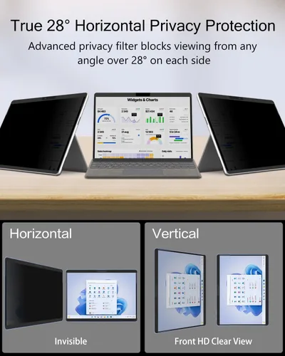 Vista 4 de PYS Pantalla magnética de privacidad para Microsoft Surface Pro 7 Plus, Pro 7, Pro 6, Pro 5, Pro 4, Pro 3 – Protector de pantalla de privacidad