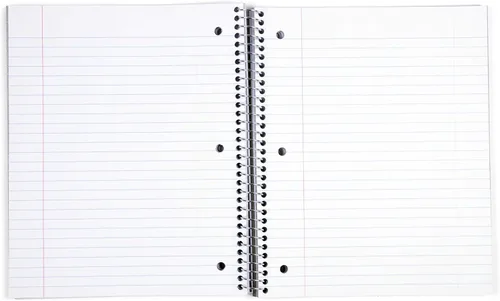 Vista 4 de Mintra Office Cuadernos en espiral duraderos, 3 materias (blanco, rayas anchas, 12 unidades)