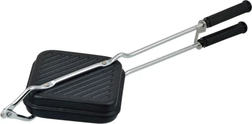 Vista 5 de Sandwichera Estufa de gas Top Grill Tostadora Parrilla Sandwich Maker Parrilla de doble cara Pan Panini Press Hot Pan Breakfas Pan Snacks Maker