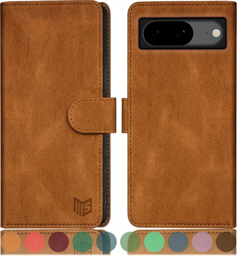 Vista 13 de SUANPOT Funda tipo cartera para Google Pixel 8 5G con bloqueo RFID, tarjetero de crédito, funda protectora de piel sintética con tapa para mujeres