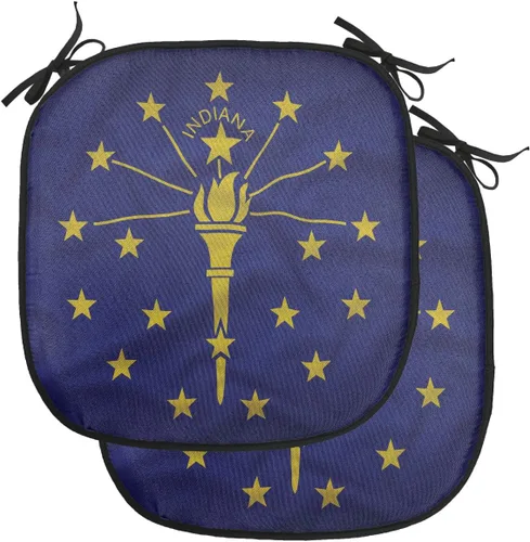 Vista 126 de Lunarable USA Chair Cushion Pad, American Cities Skylines Metropolis Architecture Sketch Style Hand Drawn Art Print, Seat Padding for Kitchen &