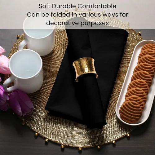 Vista 5 de Cotton Clinic Juego de 6 servilletas de cena 100% algodón, suaves, duraderas, reutilizables, de 17 x 17 pulgadas, para comedor, bodas, fiestas