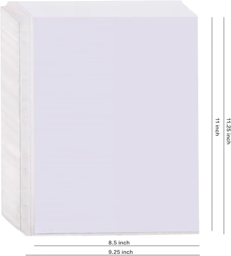 Vista 3 de Protectores de hojas de 8.5 x 11 pulgadas, protectores transparentes de página para carpeta de 3 anillas, protector antirreflejos, fundas