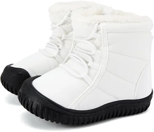 Vista 41 de BMCiTYBM Botas de nieve para bebés y niños pequeños, zapatos de invierno para niños y niñas, zapatos de bebé de piel sintética para clima frío