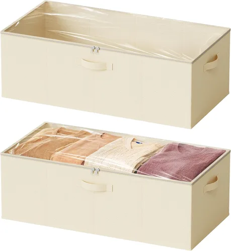 SpaceAid Paquete de 2 Contenedores de Almacenamiento Debajo de la Cama de 10" de Alto, Organizadores Grandes de Almacenamiento Debajo de la Cama con
