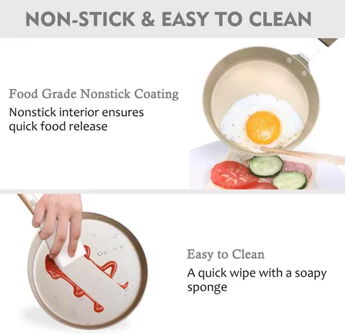 Vista 3 de Sartenes antiadherentes para crepes para panqueques, sartén de inducción para tortilla, sartén de acero al carbono, sartén plana con accesorios