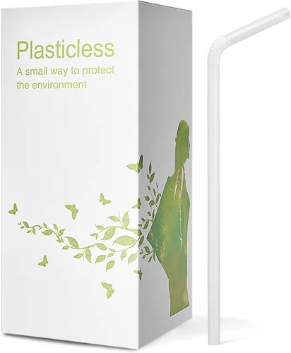 Vista 7 de 100 Unidades Pajitas PLA Compostables 100% a Base de Plantas - Pajitas Flexibles Biodegradables Sin Plástico para Beber - Una Fantástica Alternativa