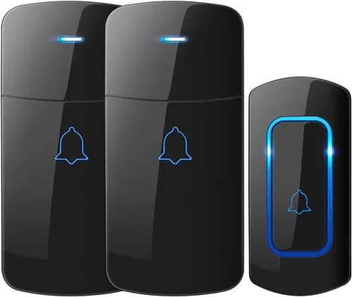 Vista 8 de AVANTEK Timbre inalámbrico de más de 1300 pies de alcance inalámbrico, DB-21 Kit de timbre de puerta impermeable con 2 botones, 56 melodías y 5