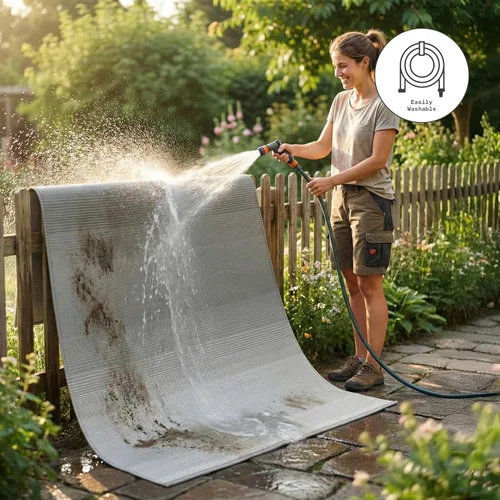 Vista 111 de Fab Habitat Alfombra Rayada para Exteriores - Impermeable, Resistente a la Decoloración, Sin Arrugas, Reversible - Plástico Reciclado Premium