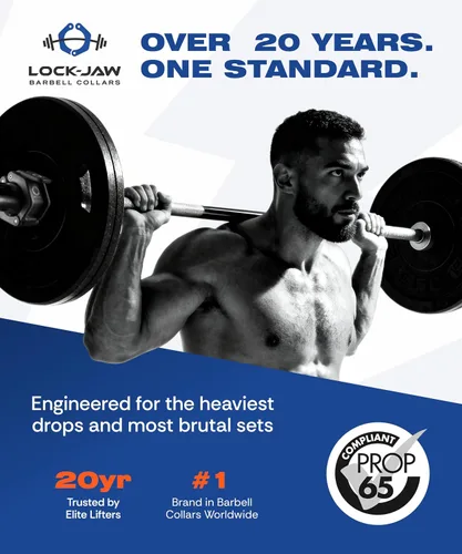 Vista 7 de Lock-Jaw Sport - Collar olímpico de barra - Abrazadera de barra de liberación rápida (negro)