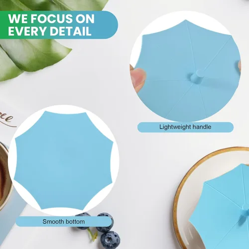 Vista 5 de Tapas de silicona para tazas (Set de 4), tapas de silicona multicolores para tazas, tazas de té, teteras, tapas flexibles para tazas, tapas