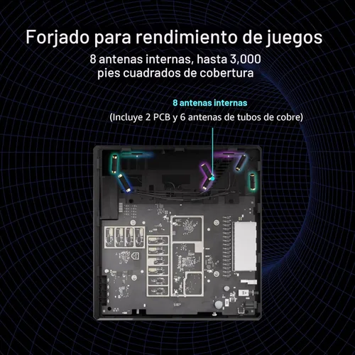 Vista 4 de ASUS ROG Strix GS-BE12000 WiFi 7 Router Tri-Band, 12000 Mbps, capacidad de 20G por cable, cobertura de 3,000 pies cuadrados, CPU Quad-core