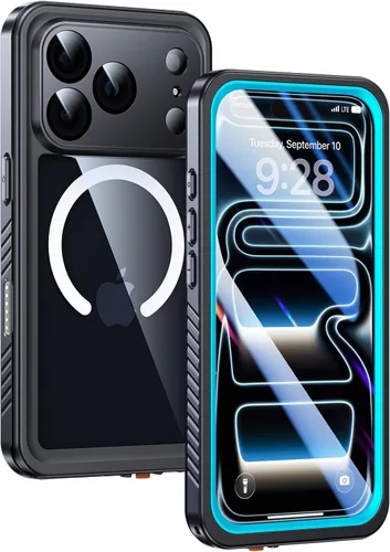 Vista 8 de Lanhiem Funda Magnética para iPhone 17 Pro Impermeable, Protector de Pantalla Integrado y Protección de Cámara, [Compatible con MagSafe] Funda