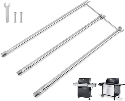 QuliMetal 7508 Tubo de Quemador de Parrilla para Weber Genesis Silver B/C Gold B/C, Spirit 700, Spirit E-310, E-320 (Parrillas de Control Lateral),