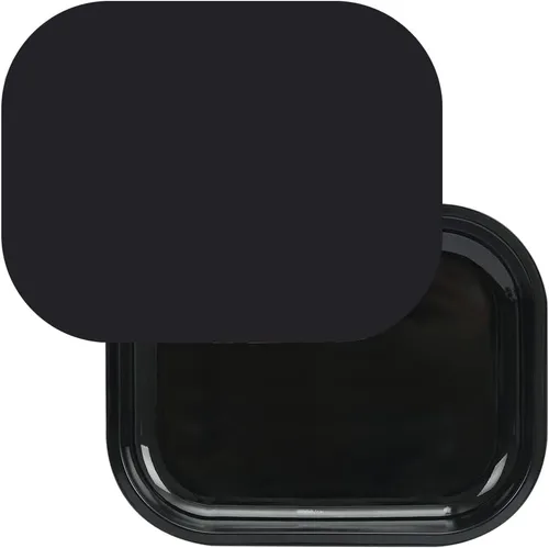 HOKirin Bandeja de Metal con Tapa Magnética Suave, Bandeja Pequeña de Metal con Cubierta a Prueba de Derrames, Bonita Bandeja Decorativa Negra Lisa,