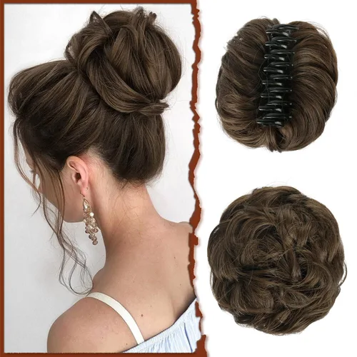 Vista 19 de SOFEIYAN Clip de Garra para Moño Despeinado Pieza de Cabello Ondulado Rizado Clip de Moño con Garra Chignon Coleta Postizos Extensiones de Cabello