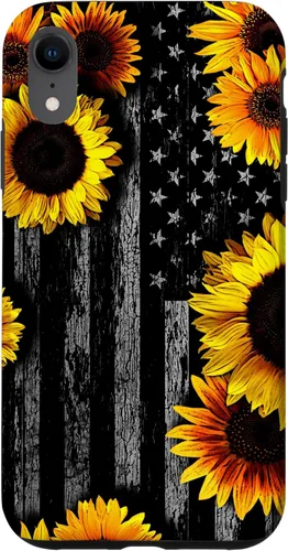 Vista 24 de American Flag with Sunflowers Case for iPhone 17