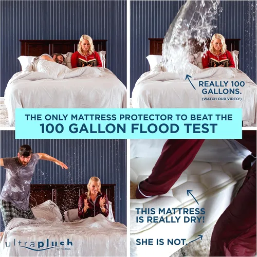 Vista 3 de Protector de colchón impermeable UltraPlush Premium – Funda muy suave y silenciosa, otro, King