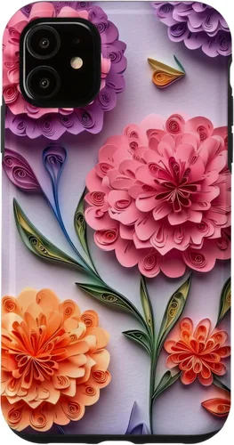 Vista 8 de Funda de claveles estilo Quilling de papel para iPhone 17