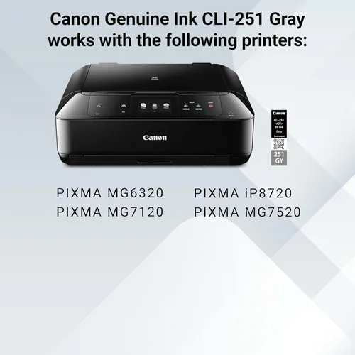 Vista 5 de Canon CLI-251 gris compatible con impresoras iP8720, MG6320, MG7120, MG7520 (paquete de 2)