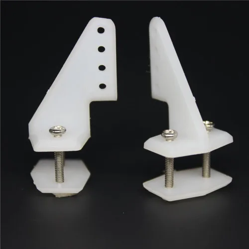Vista 2 de Hobbypark 10 juegos de cuernos de control estándar de nylon W13xL18xH25mm 4 agujeros con tornillo para piezas de avión RC reemplazo modelo KT