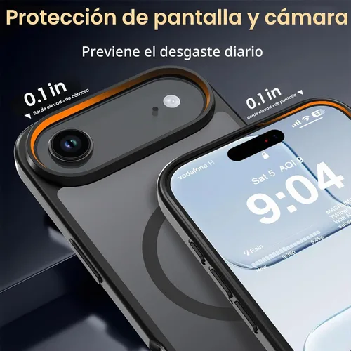 Vista 5 de WRJ Funda magnética mate para iPhone Air de 6.5 pulgadas, [compatible con Magsafe] [protección contra caídas de grado militar], delgada Negro