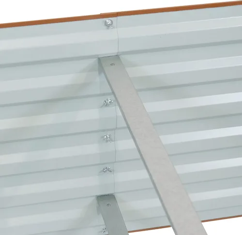 Vista 8 de Sunnydaze Cama de jardín rectangular elevada de 71 pulgadas, kit de maceta de acero Galvalume para cama de flores vegetales, color marrón