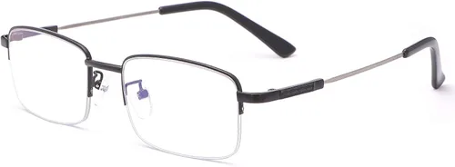 Vista 9 de LJIMI - Lentes de lectura presbípicos multienfoque progresivos, bloqueo de luz azul, medio marco, aleación de titanio, sin línea, multifocal